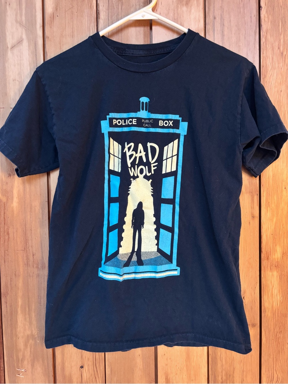 Doctor Who Bad Wolf TARDIS & Dalek Graphic Tee - Navy Blue